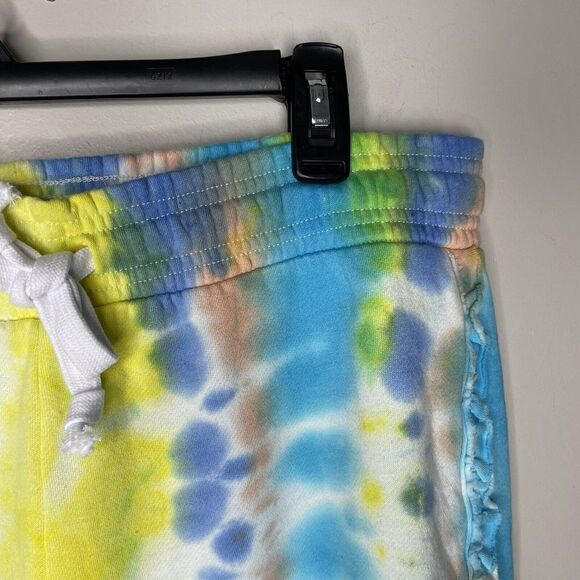 GENERATION LOVE Womens Jay Ruffle Sweat Shorts NEW Blue Multi Tie-Dye Sz Large L - Picture 5 of 12